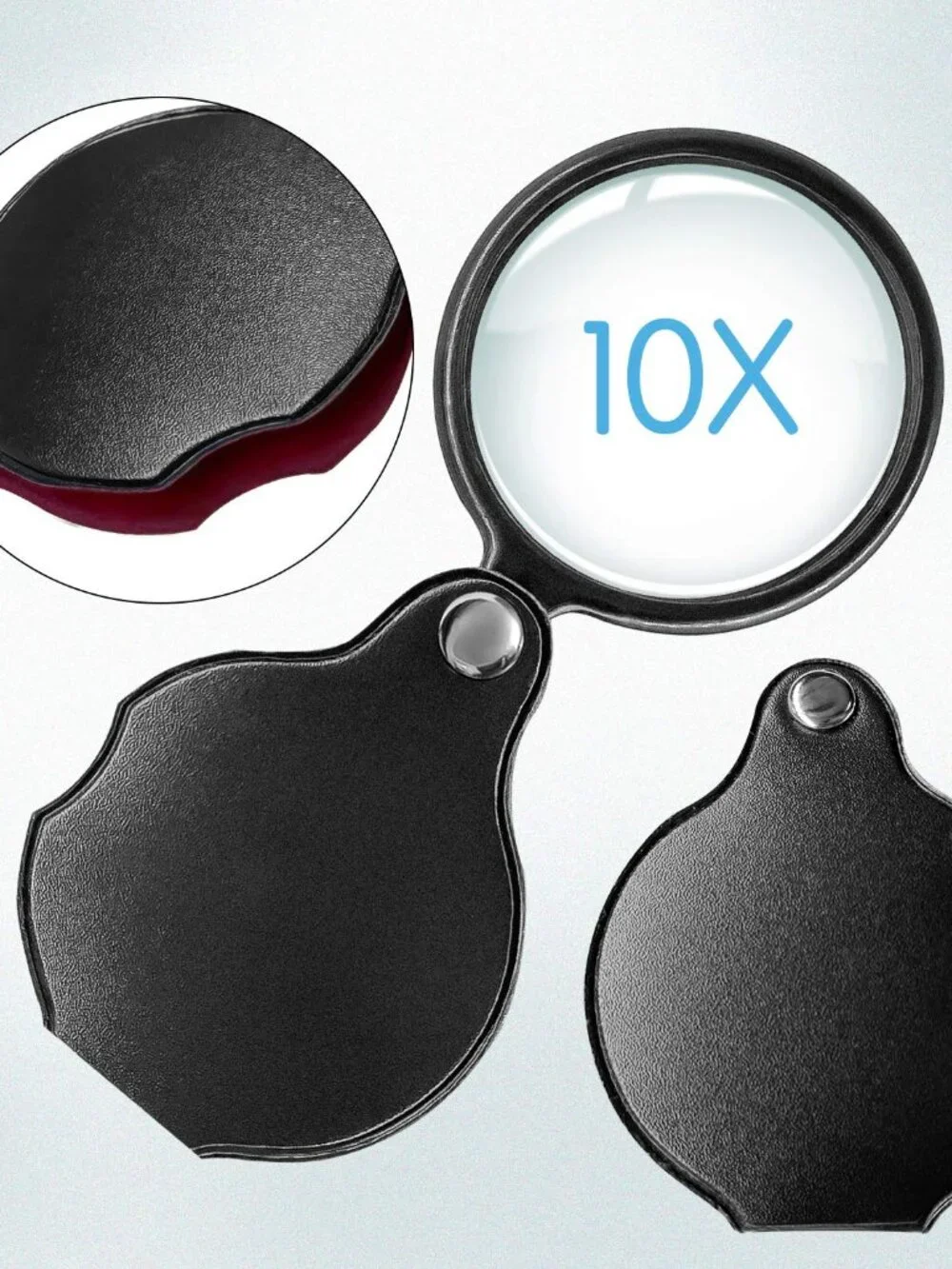 Wapodeai 2pcs 10x Small Pocket Magnify Glass, Apply to Reading, Science, Jewelry